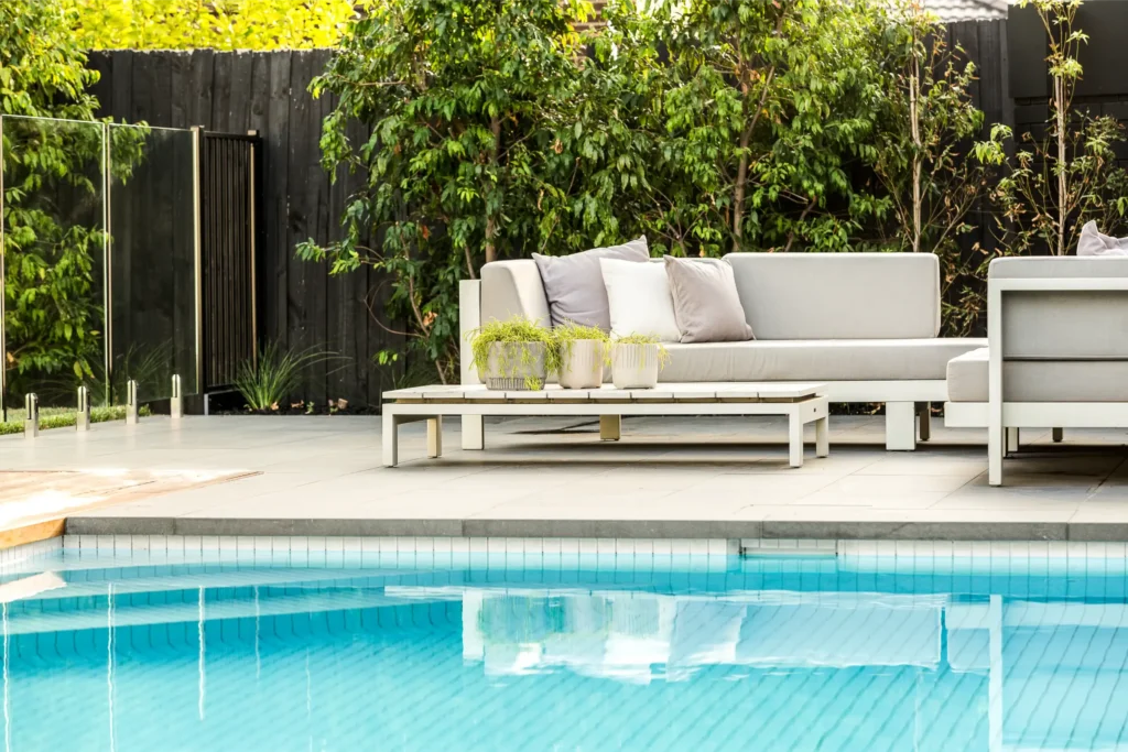 outdoors pools and kitchens